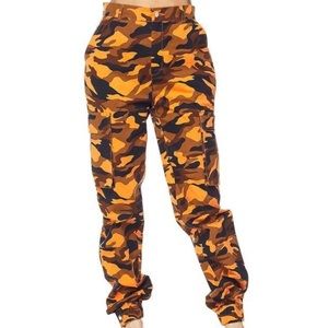 Stretch camo cargo pants